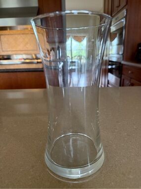 Clear Glass Vase - 8 inch tall Curved Hurricane